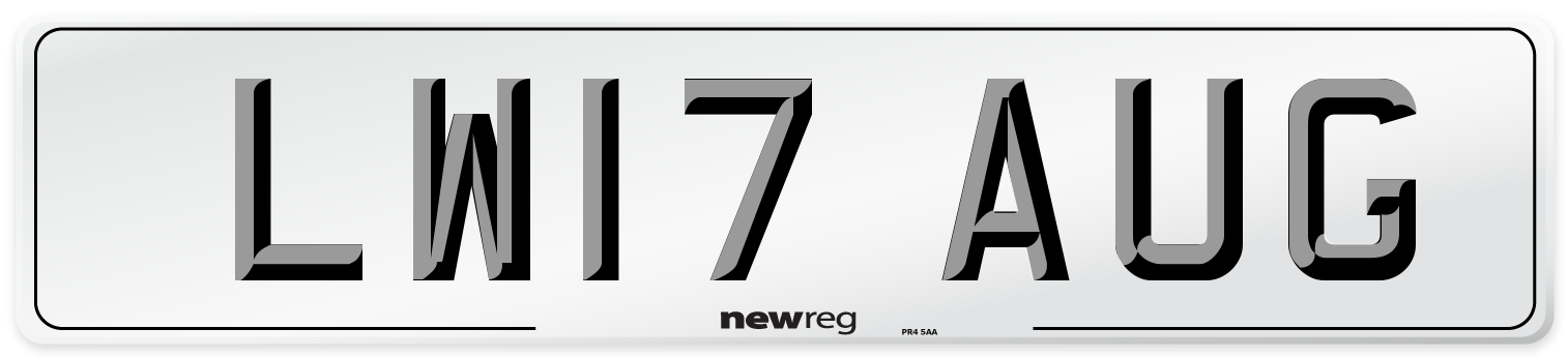 LW17 AUG Number Plate from New Reg